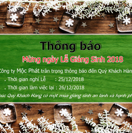 Thông báo nghỉ Lễ Giáng Sinh 2018