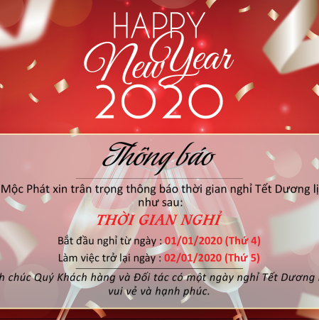 Thông báo nghỉ Tết Dương lịch 2020