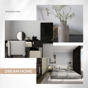 Moodboard_Phong Cách Hiện Đại và Ấm Cúng: Sự Kết Hợp Tinh Tế Giữa Vân Gỗ Nâu Snug Walnut MS0549 và Vân Gỗ Sáng Fresh Lumber MS0771