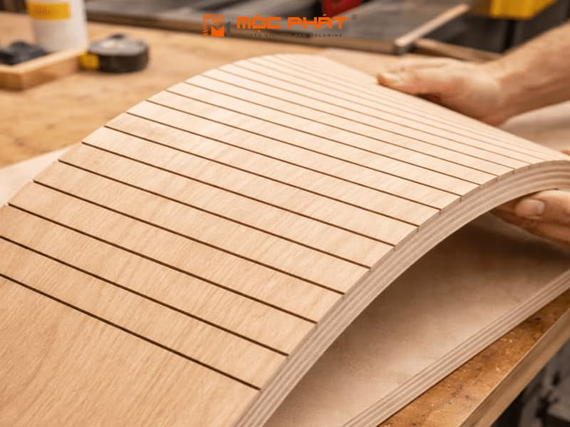 xẻ rảnh uốn cong gỗ công nghiệp