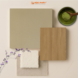 Xu hướng vật liệu nội thất 2026: Vẻ đẹp mộc mạc từ mã màu Cream Woven.