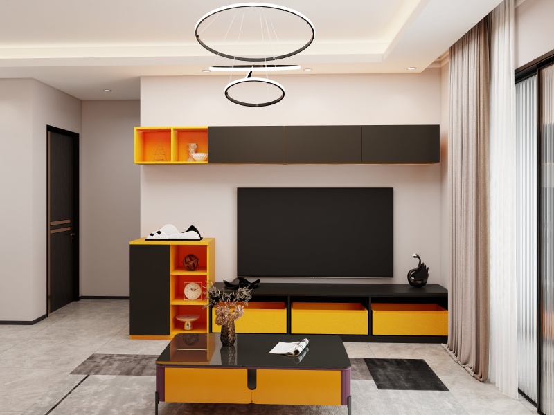 Ph&ograve;ng kh&aacute;ch ứng dụng Melamine 0037