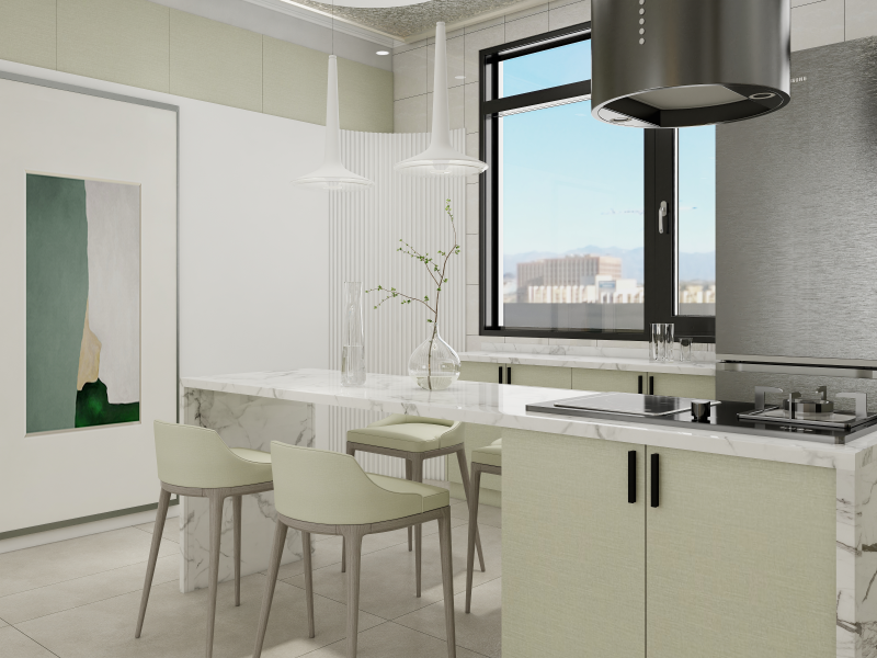 Ph&ograve;ng kh&aacute;ch ứng dụng Melamine 0446