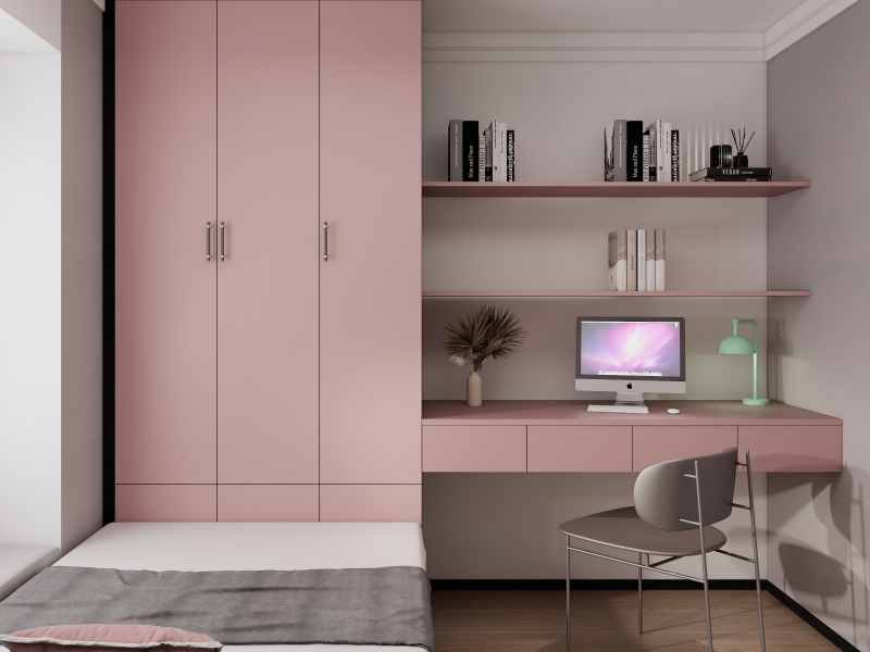 Ph&ograve;ng ngủ ứng dụng Melamine đơn sắc 0034