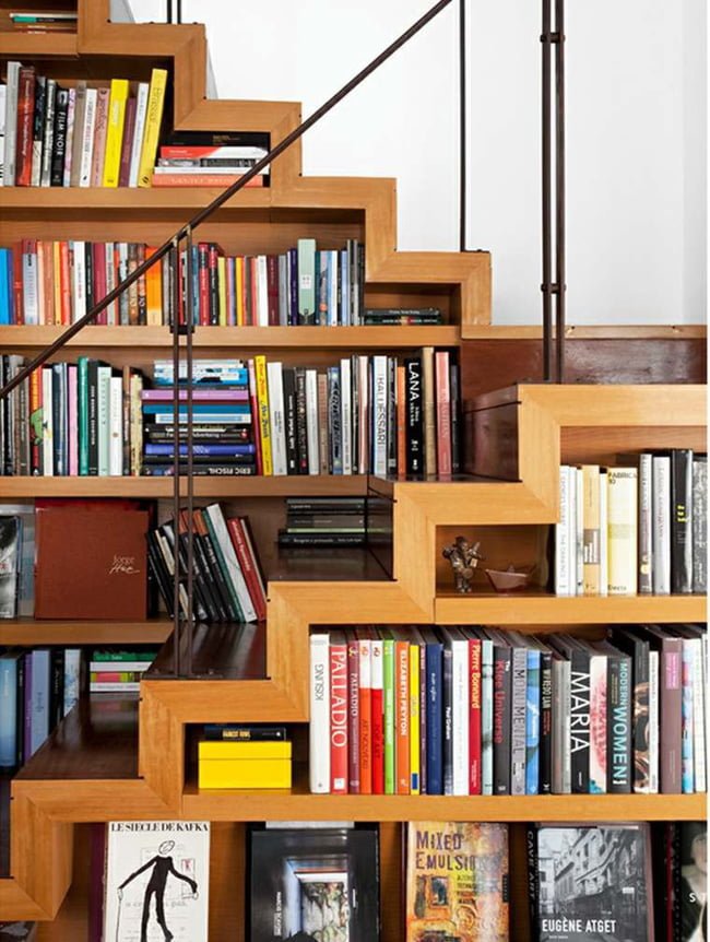 Những mẫu cầu thang kiêm tủ sách bằng gỗ công nghiệp đầy sáng tạo và tiện lợi 2